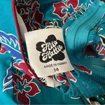 Hilo Hattie Hawaiian midi/maxi dress, turquoise and red, tropical print sz 14 Blue Photo 4