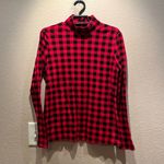 Croft & Barrow  Women’s Buffalo Plaid Buffalo Check Mockneck Top Size Small Photo 1
