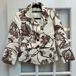 Cache Vintage  Y2K Silk Floral  Chic Brown & Cream Blazer Jacket Size 2 XS Photo 14