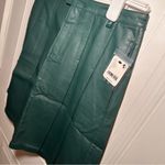 Free People NWT  Green Faux-Leather Skirt Sz 0 Photo 7