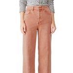 Free People Wales High Rise Wide Leg Cropped Faded Button Fly Jeans Size 28 Photo 0