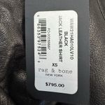Rag and Bone Rag &‎ Bone Jack Leather Button Down Shirt Blouse Shacket Black Sz XS NWT $795 Photo 5