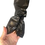 ZARA  Black Fitted Faux Leather V-Neck Ruched Bodycon Dress Women Sz M Photo 3