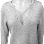 LNA Revolve Women's Gray Heather Criss Cross Pullover Sweater Sweatshirt Top S Photo 2
