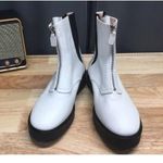 Stuart Weitzman  Women’s 8 Lodge Zip Leather Bootie Boots Shoes White $585 Photo 0