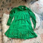 NEVER FULLY DRESSED Green Button Front Long Sleeve Mini Dress Size 2 Photo 1