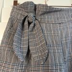 Mango  vintage style plaid check cropped pants with bow tie size xs Photo 2