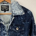 THRILL Bleached Tie Dye Cropped Denim Jackets Juniors Size S Photo 0