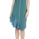 Rachel Roy Emerald Green Flounce-Hem Shirtdress Size MEDIUM Photo 9