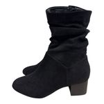 Lane Bryant  Black Faux Suede Slouch Mid Calf Boots Block Heel Women’s Size 10W Photo 0