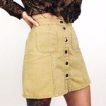 BDG  Size Medium Denim Skirt Urban Outfitters Beige Khaki Button Front Fall Photo 0