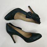 Furla  Size 37 US 6.5 Hunter Green Italian Leather Dress Heels Pointed Toe Pumps Photo 1