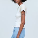 Madewell NWOT  Women's Raglan Sleeve Baby Tee Cream Size S Casual Top Slim Fit Photo 1