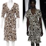 Diane Von Furstenberg  Martina Shirred Waist Animal Print Midi Dress Size 6 Photo 1
