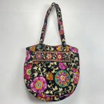 Vera Bradley Suzani Villager Tote Purse Quilted Bag Fabric Floral Black Cotton Photo 1