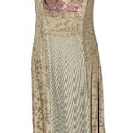 NWT VINTAGE 90s SL FASHIONS Romantic Maxi Dress Gold Size 8 Photo 0