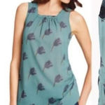 CAbi  #984 Tulip Green Chiffon Blouse Sleeveless Bow back sz M pretty Spring top Photo 0