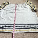 Very J Off White Embroidered Flutter Sleeve Top  Size Medium Photo 4