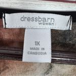 Dress Barn  Tie Dye Flutter Sleeve Tunic Top‎ Shirt Brown Black 1X Photo 9