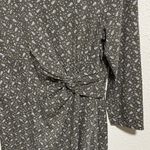 Lands' End  Womens Medium Olive green Paisley Print Knit Twist Front Midi Dress Photo 2