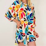 Tabitha Brown Target Botanical Print Puff Sleeve Mini Floral Dress. Size Small. Photo 1