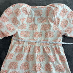 Anthropologie  White Blouse with Orange‎ Pattern Photo 5