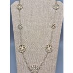 Dana Buchman Long Statement Gold Tone Open Work Station Necklace 38" Photo 1