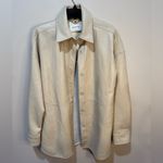 Babaton Aritizia Pelli Vegan Leather Shirt Jacket Cream Small Oversized Photo 2