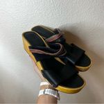 OluKai Kamola wooden platform leather slip on sandals 11 Black Photo 7
