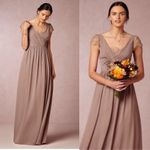 Jenny Yoo BHLDN  lace mocha mousse bridesmaid maxi dress size 2‎ wedding guest Photo 1
