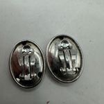 Whiting & Davis Oval Silver-Tone Clip-On Earrings By  Co. Photo 2