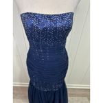 Jessica McClintock  II Mermaid Gown Dress in Navy with Silver Sparkles Size 7 Photo 1
