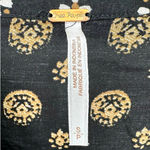 Free People | Small | Black Gold Little Secrets Button Down Wrap Top Photo 3