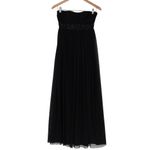 Vintage JS Boutique Maxi Gown Dress Womens 4 Black Beaded Y2K Strapless Formal Photo 1