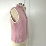 NWT Vintage LL Bean Pink Knit Sherpa Lined Zip Vest Womens XS Lambs Wool Photo 5