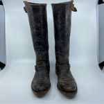 Frye  Veronica  Leather Boots Color Brown Fashion Cracked Shiny Finish SZ 6 Photo 1