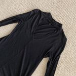 EXPRESS  Black Long Sleeve Shirt Choker Cutout Top Blouse Soft Size XS Like New Photo 2
