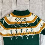 Vintage JCPenney green yellow knit sweater grandpa style Photo 7
