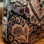 NWT Vintage Satin Leather Bohemian Purse with Beads, Studs & Sparkle (Rare) Black Photo 5