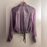 Free People  Aspen Nights Velvet Blouse crushed velvet ribbed button front Sheer Photo 1