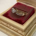 Vintage Solid 10k Yellow Gold Heart Natural Diamond Ring Sz 7.75 White Photo 3