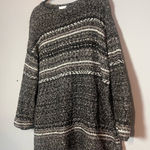 J. Jill Sweater Oversized Striped Grandpa Grey Gray White Size Medium Petite MP Photo 0