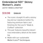 Levi's Levi’s Made Crafted 501 Embroidered Skinny Jeans Photo 15