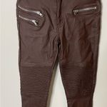 Akira Brown Coated Moto Jeggings Women’s Skinny Pants Small Excellent Condition Photo 0