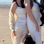 Windsor White Midi Satin Dress Photo 0