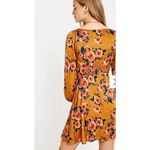 Free People Morning Light Floral Mini Dress in Yellow Gold Orange Womens Size 6 Photo 1