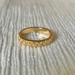Vintage “Peony” Minimal Gold Stamped Circles Ring Classic Stacking 7 Sophisticated Photo 0