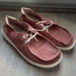 Hey Dude  Women's Red Wendy Corduroy Casual Slip On Shoes Sneakers Sz 9 Photo 0