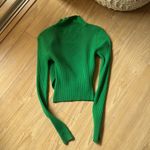 ZARA Green Ribbed Women's Sweater Photo 2