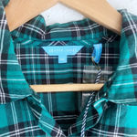 Draper James  Plaid Button Up Sleep Top Green NWT Sz 1X Photo 1